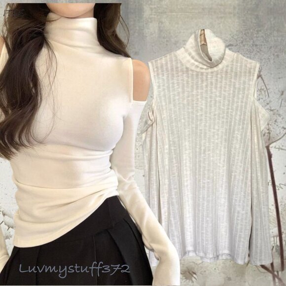 Cute Vero Moda Cold Shoulder Knit Top Sweater - Picture 3 of 8